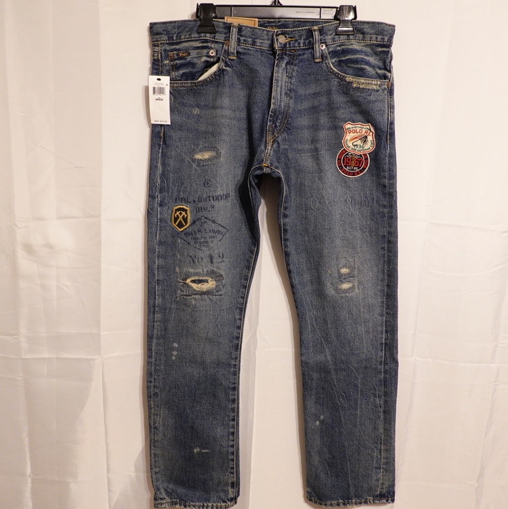 🆕 POLO RALPH LAUREN SLIM STRAIGHT JEANS - Picture 1 of 7